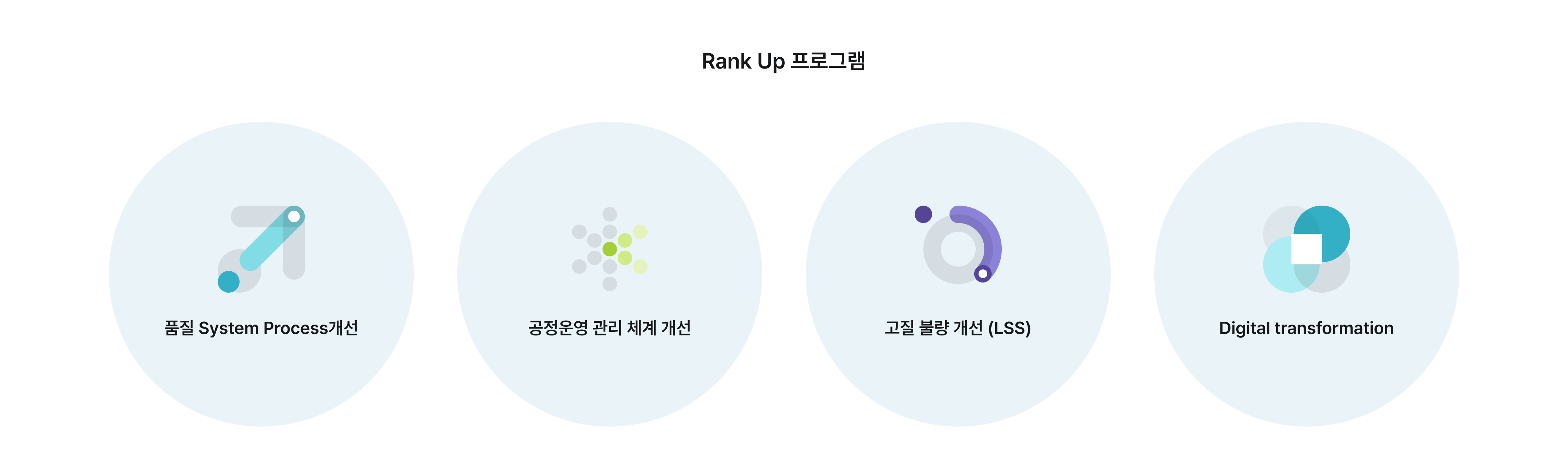 Rank Up 프로그램 - 품질 System Process개선, 공정운영 관리 체계 개선, 고질 불량 개선 (LSS), Digital transformation